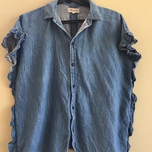 Madewell denim chambray button down top